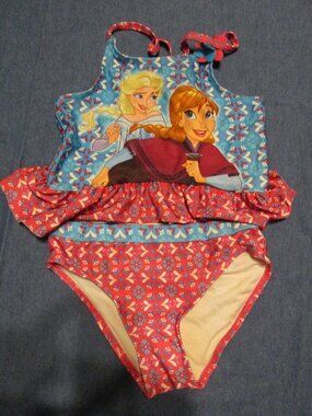 Disney Frozen Anna and Elsa 2 piece Tankini Swimsuit   Girl's  Sz. 6